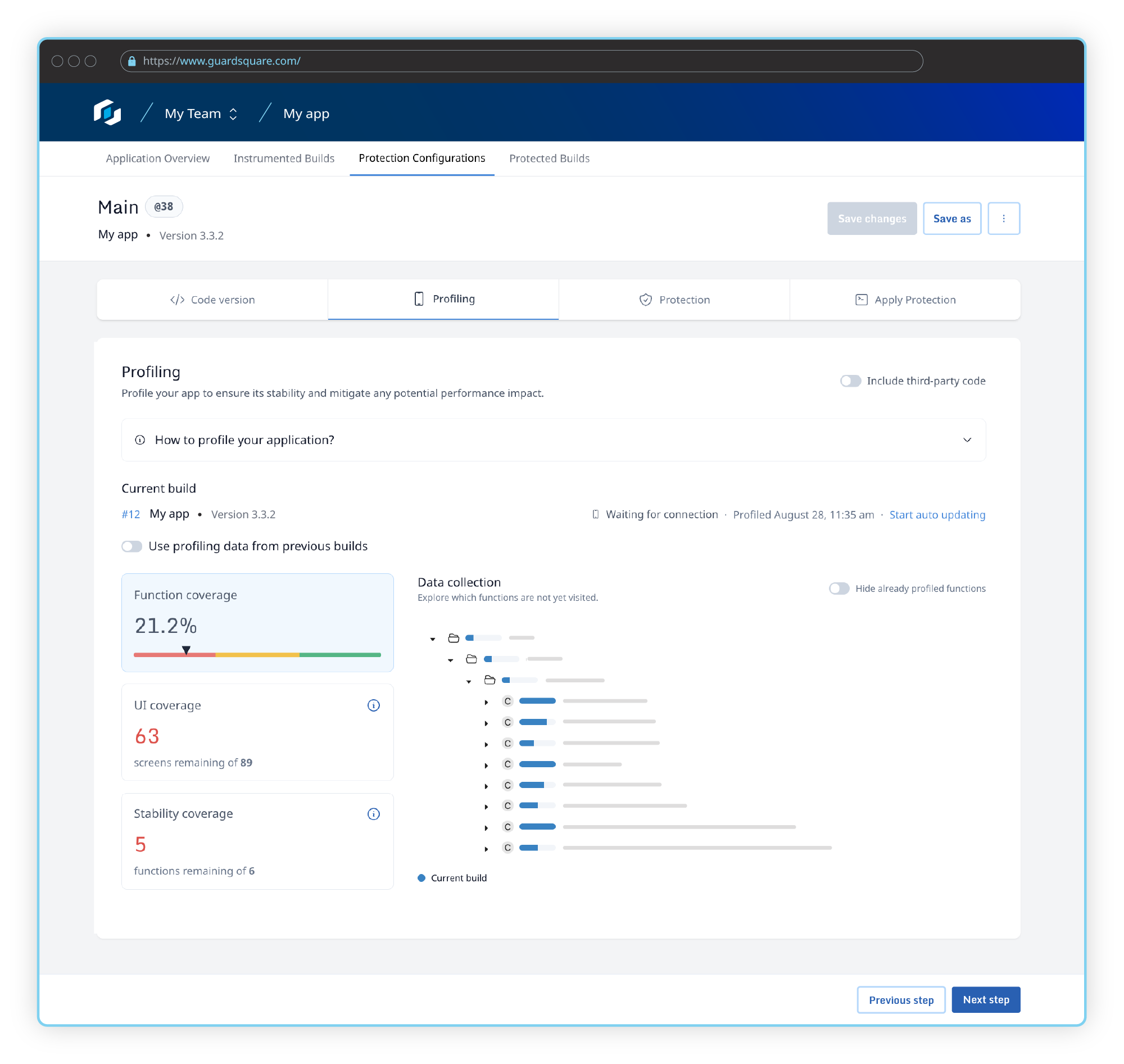 GUARDSQUARE-profiling_UI